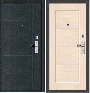 Дверь С-128 беленый дуб 960*2050 "Л" мет. модель